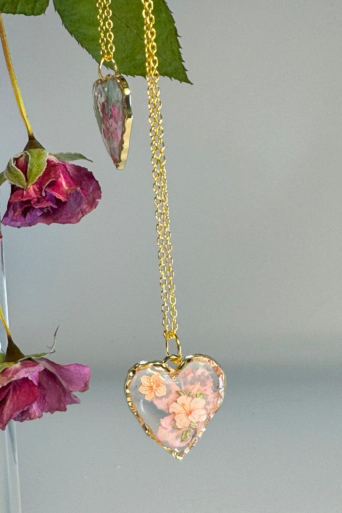 Pink or Red Heart Pendant
