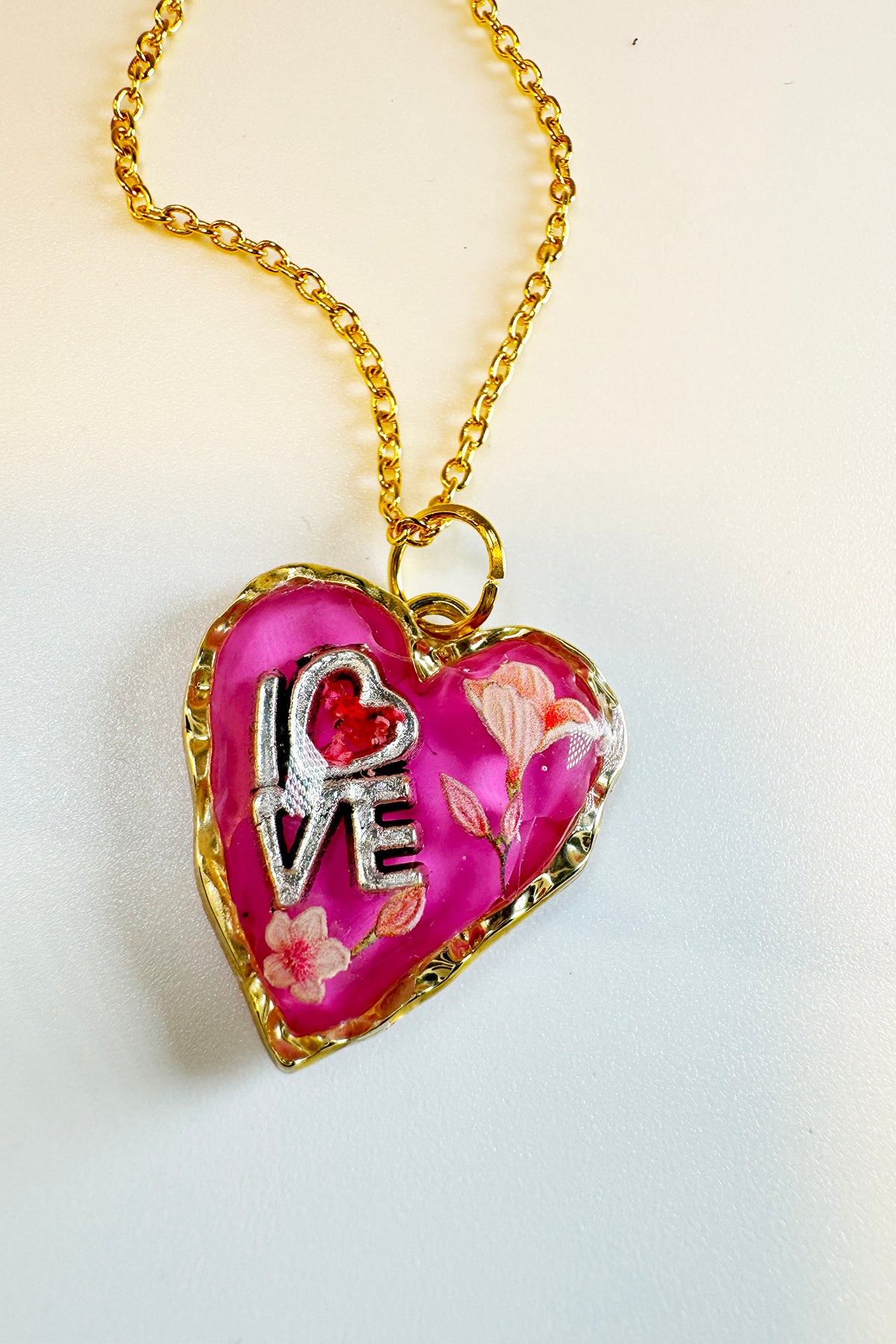 Love Pink Heart Pendant