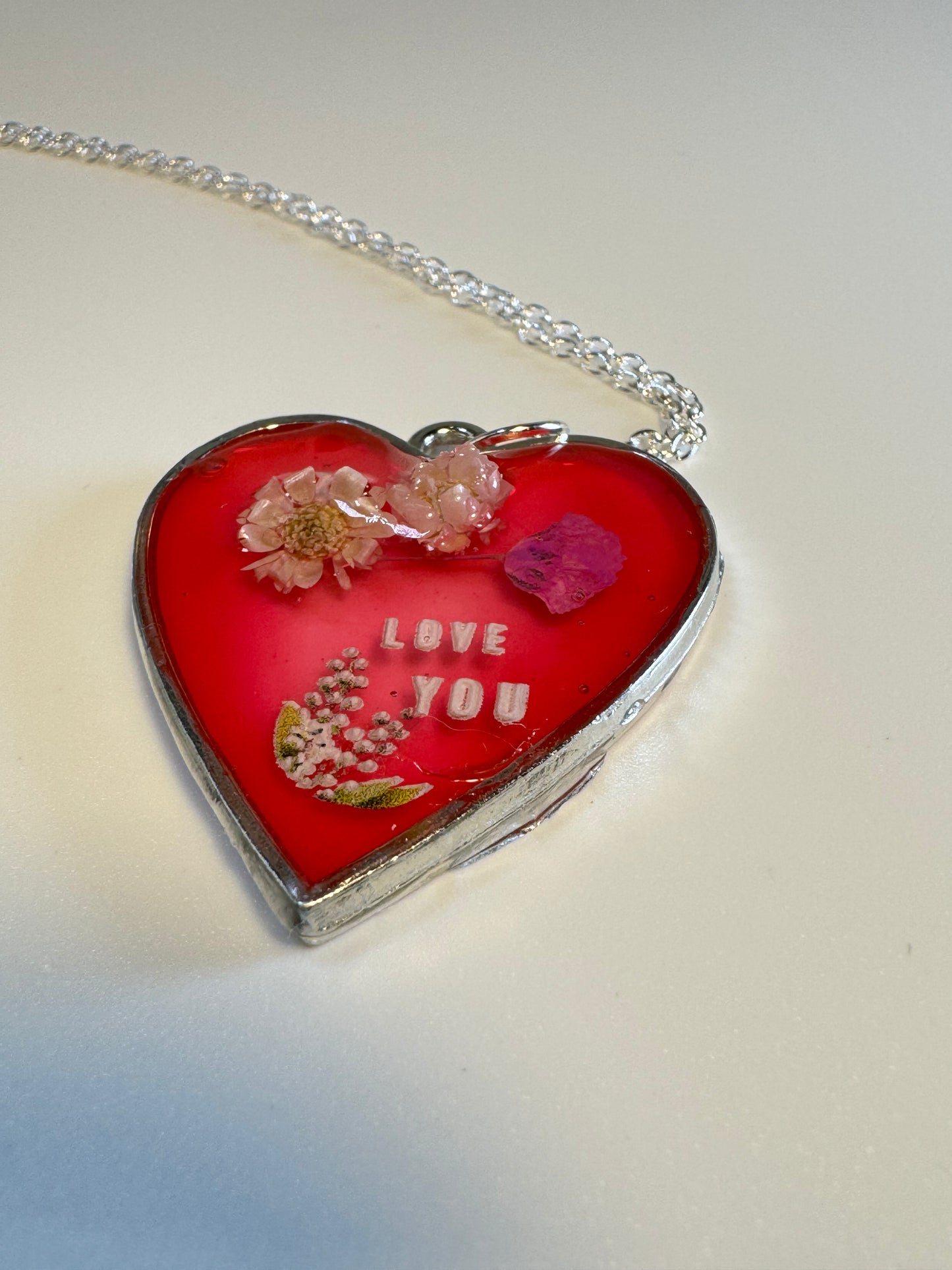 Love You Red Heart Pendant