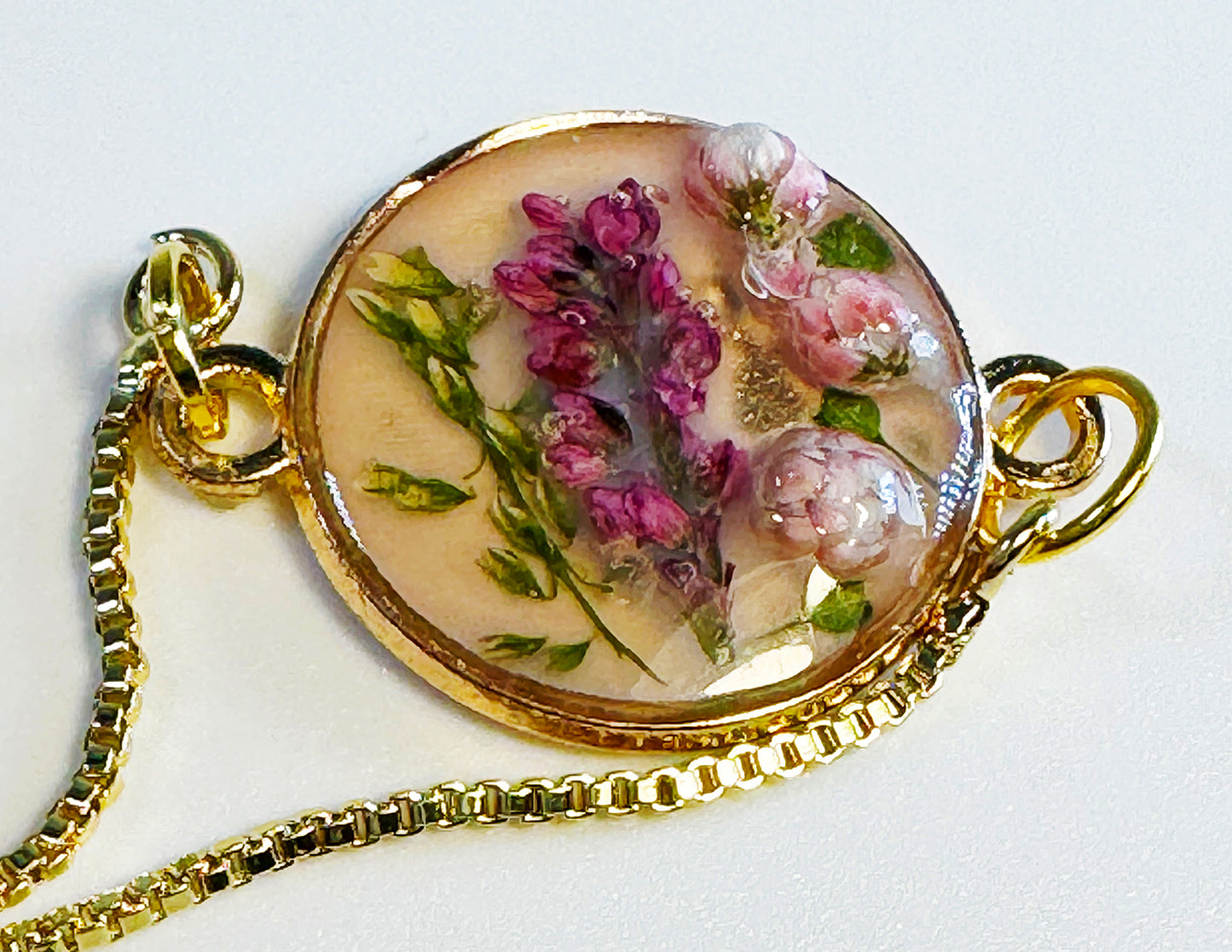 Gold Bracelet with Flowers in Bolo Style Bracelet or Anklet