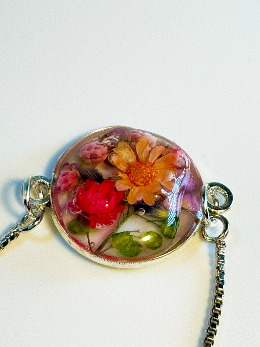 Bracelet with Gorgeous Summer Flowers