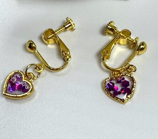 Tiny Heart Earrings  non Pierced