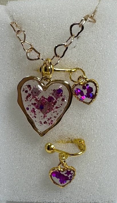 Heart Set, non pierced earrings
