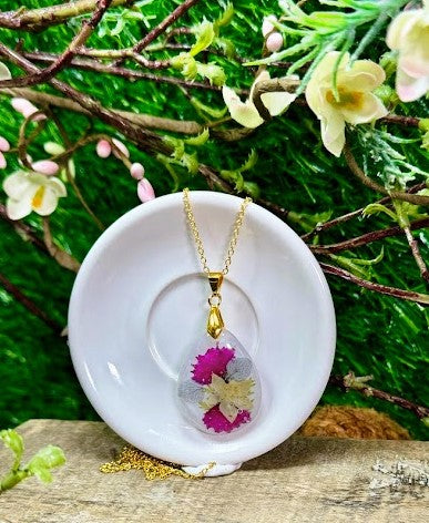 Red and Tan Hydrangea Pendant