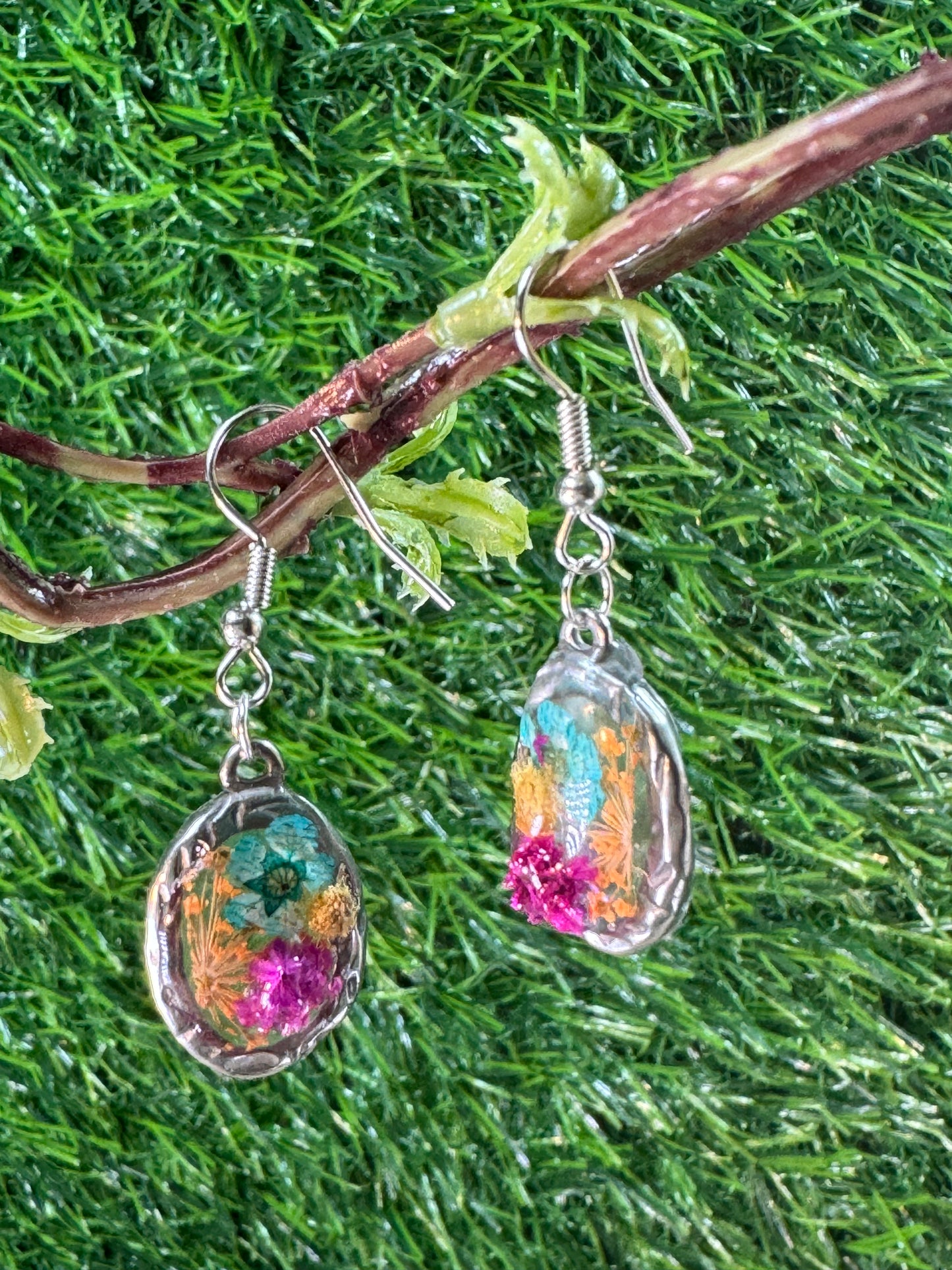 Colorful 3D Flower Earrings