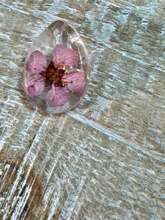 Flower Ring in clear Resin