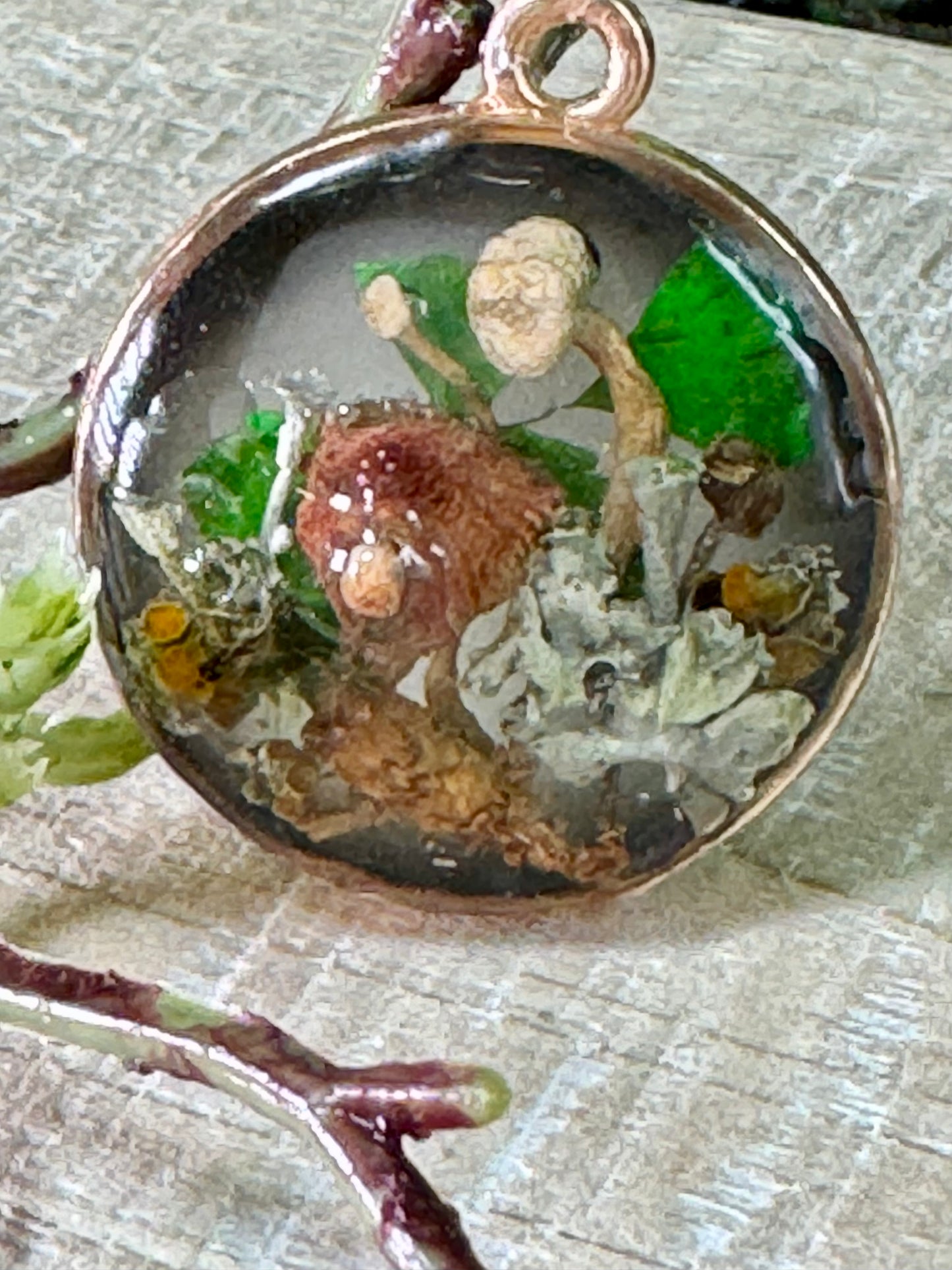 Mushroom and Forest Pendant
