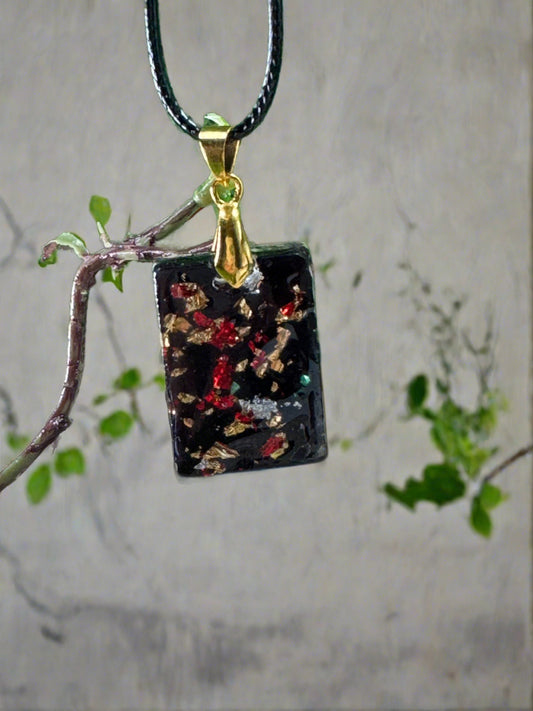 Black Pendant with Glowing Sparkles