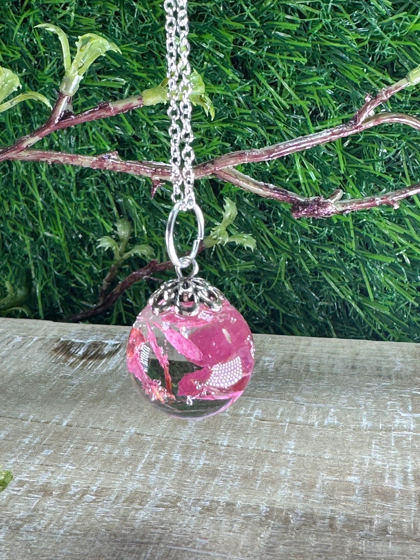 Glass Bauble with Flower
