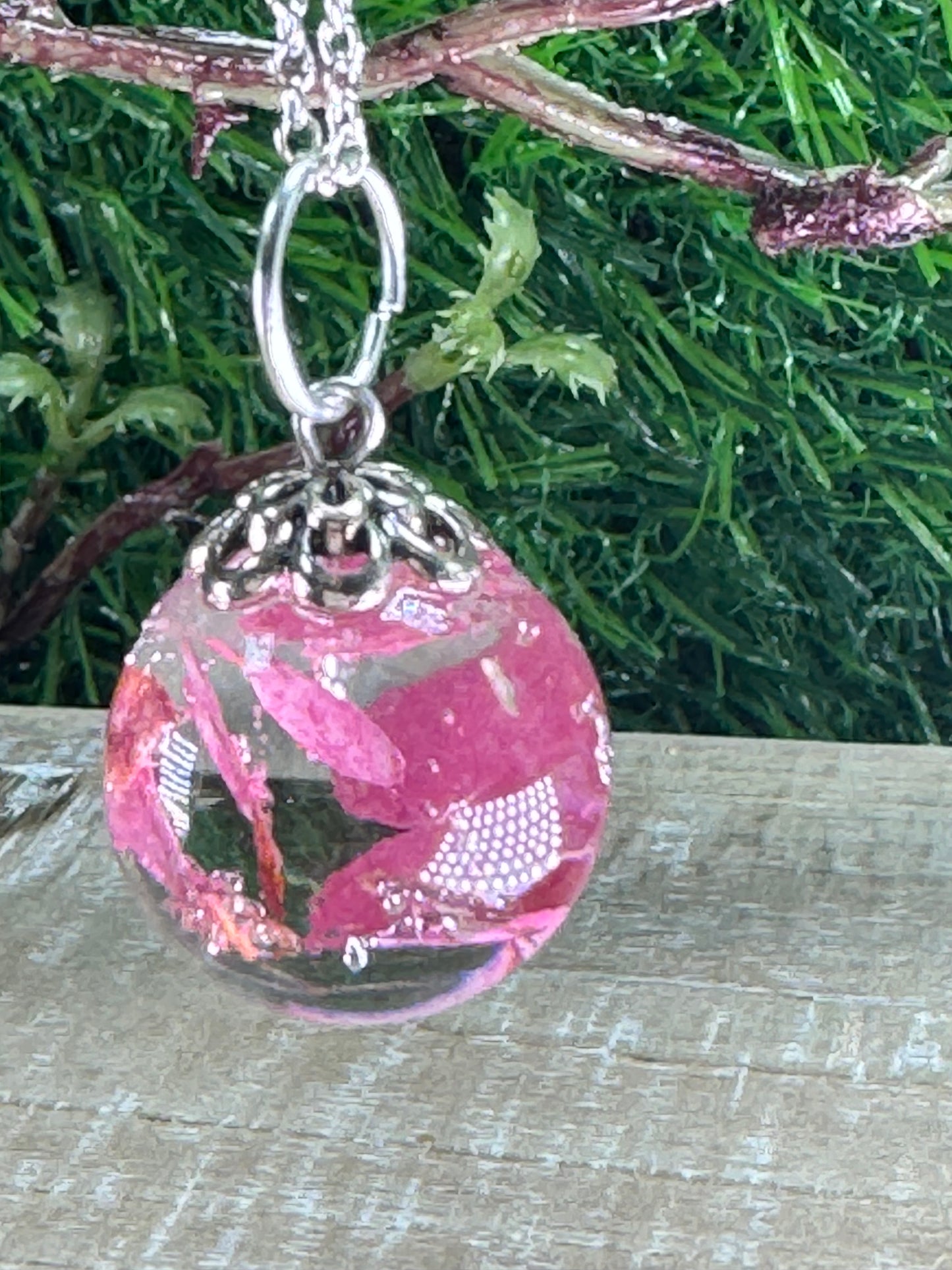 Glass Bauble with Flower