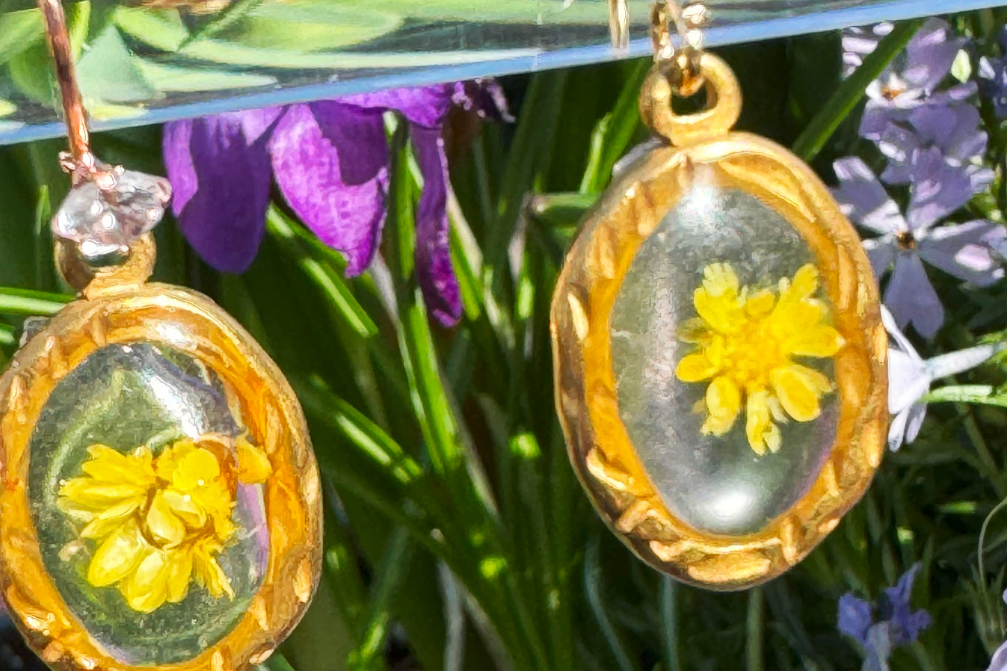 Earrings in Cheery Yellow and Gold
