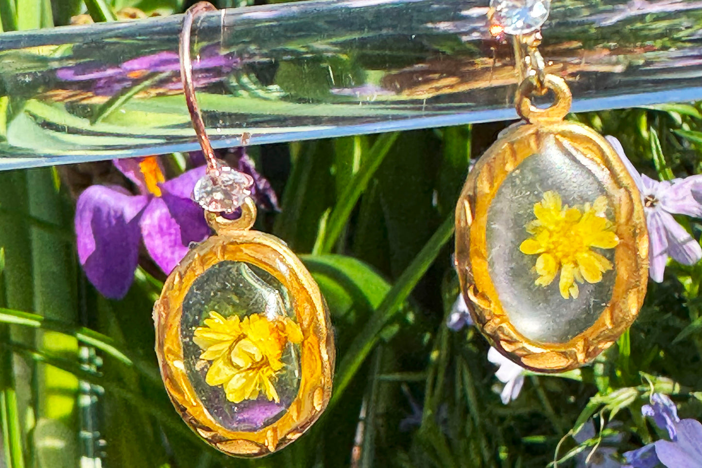 Earrings in Cheery Yellow and Gold