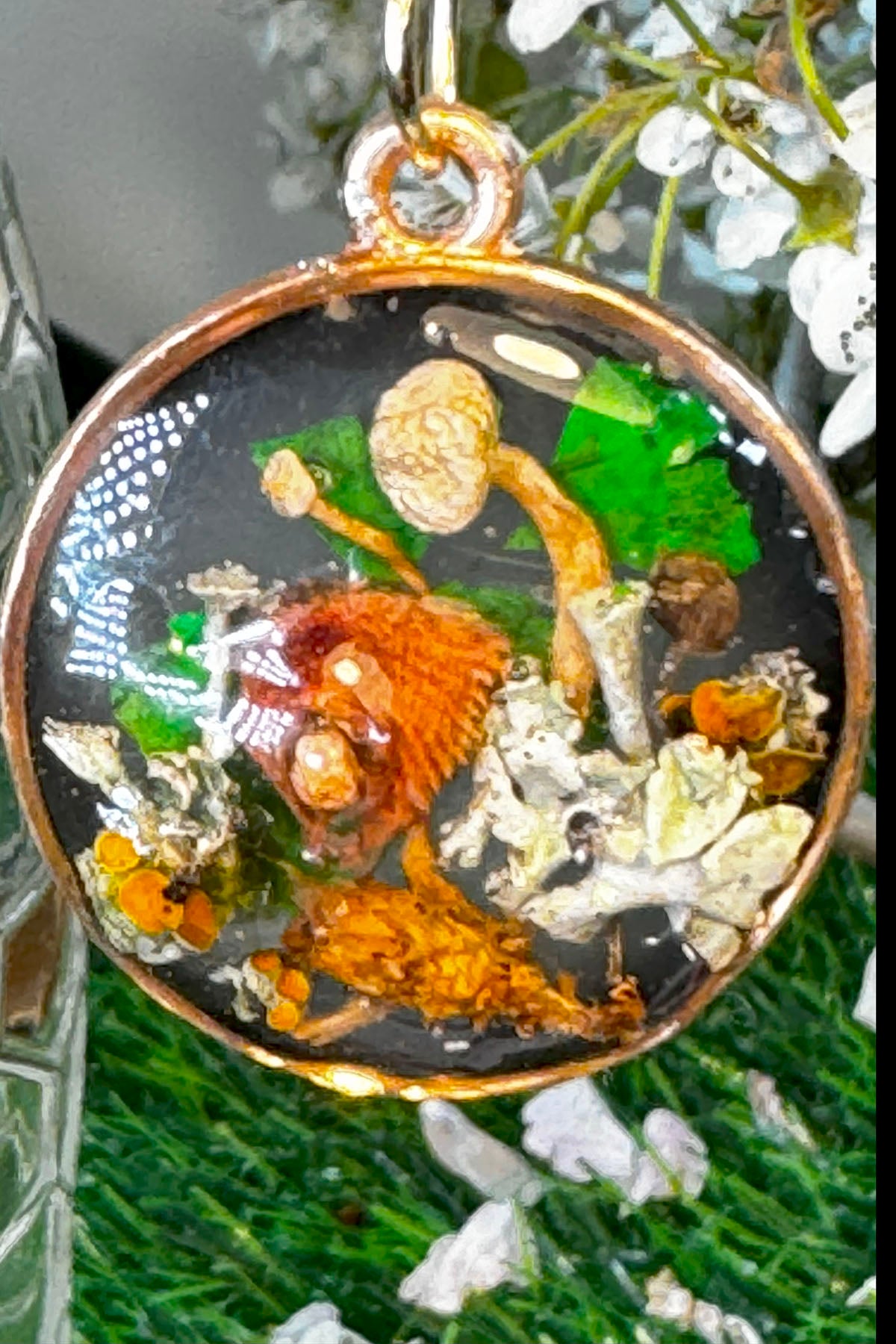 Round Forest and Mushroom Pendant,