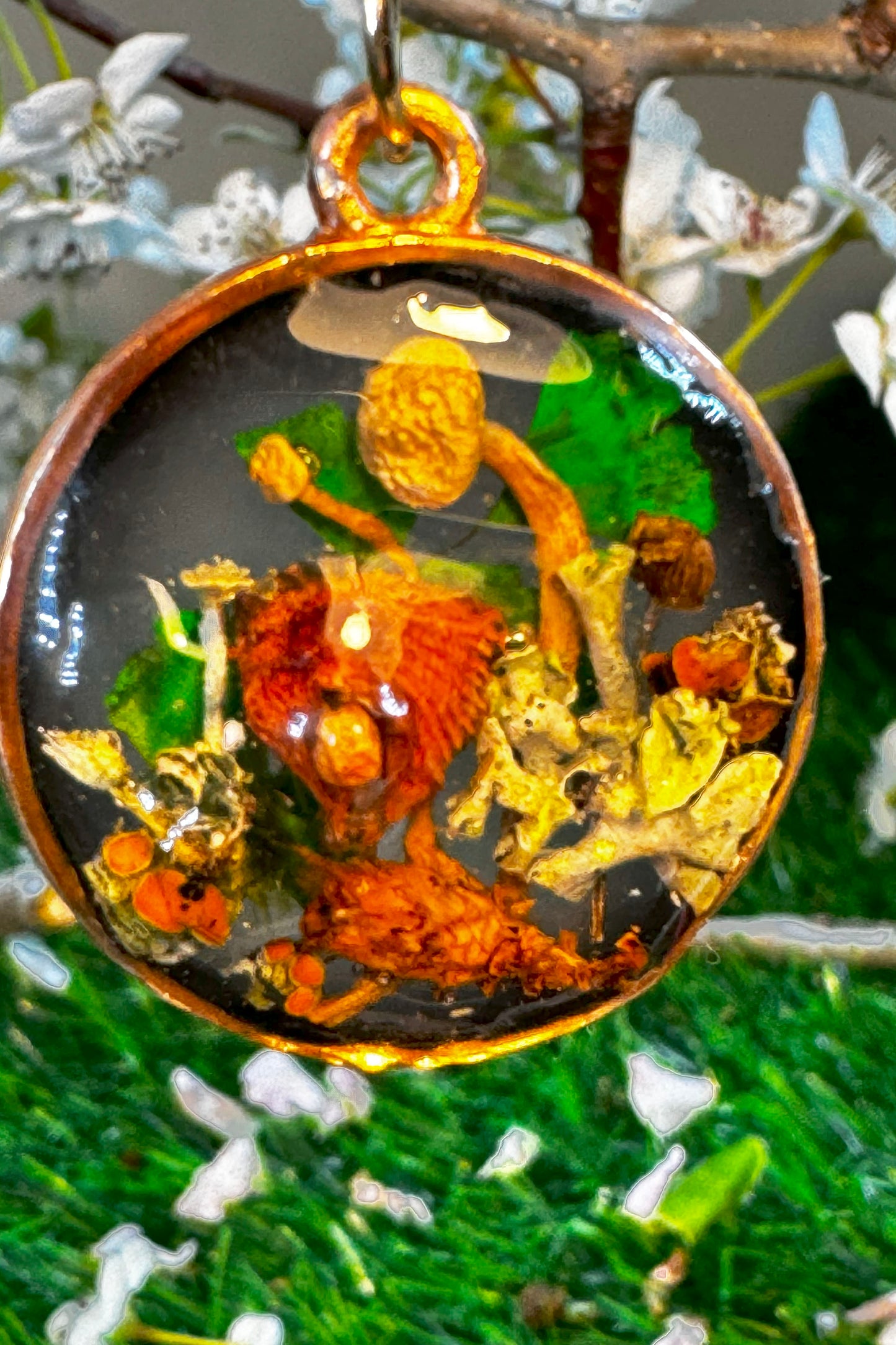 Round Forest and Mushroom Pendant,