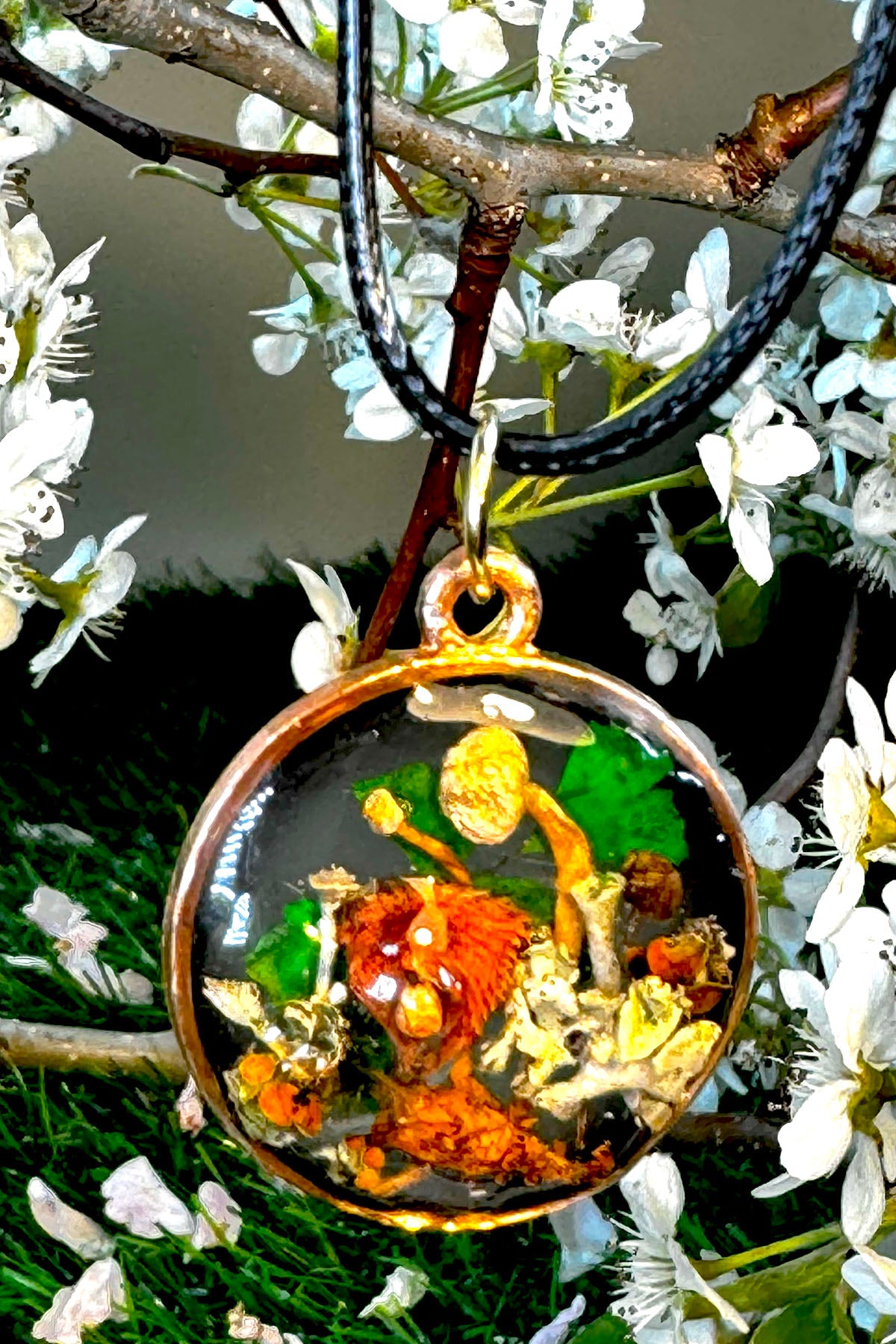 Round Forest and Mushroom Pendant,