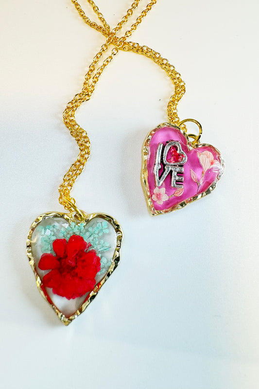 Red and Pink Heart Pendant Styles.