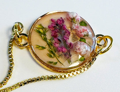 Gold Bracelet with Flowers in Bolo Style Bracelet or Anklet