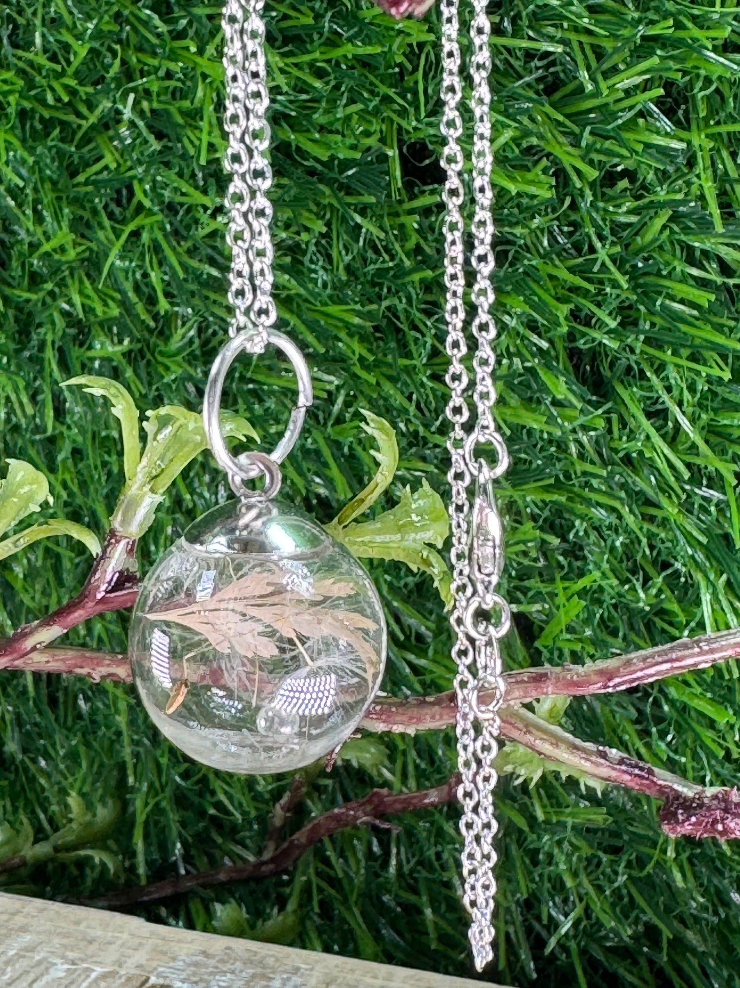 Wish Bauble with Dandelion and Leaf